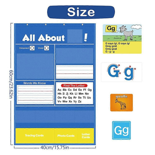 Alphabets Learning Pocket Chart Letter Recognition Tool Letter Tracing ondersteunt vroege geletterdheid / interactieve hulp 2
