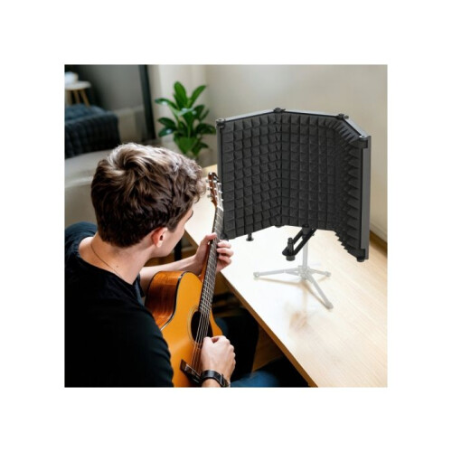 Recording Studio Microphone Windscreen, Adjustable Recording Equipment, Featuring 3/8-inch Threaded Mounting Base, Black 1