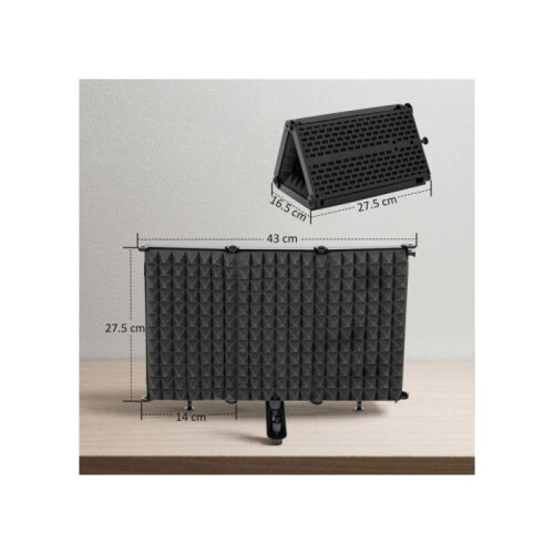 Recording Studio Microphone Windscreen, Adjustable Recording Equipment, Featuring 3/8-inch Threaded Mounting Base, Black 2