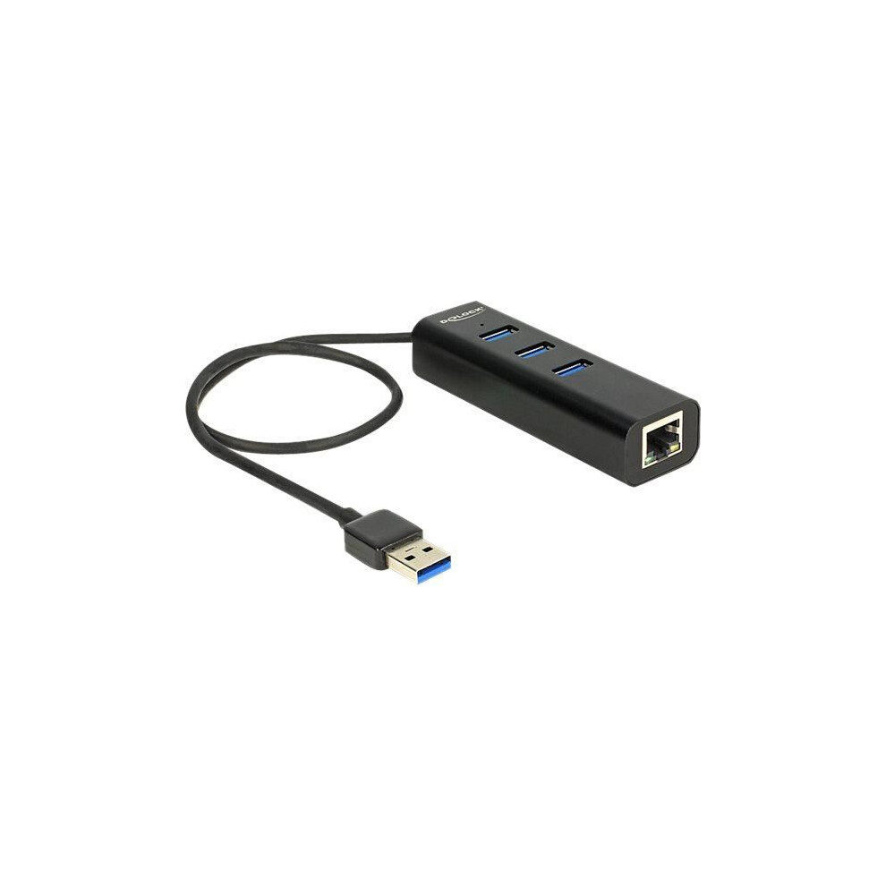 Delock Usb-A Hub 3X Usb-A Ports + 1X Rj45 Port Gigabit Lan 10/100/1000 Mbps 4043619626533