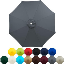 Patio Umbrella Replacement Canopy UV Resistant Waterproof Cover for 6Rib Outdoor Market Umbrella