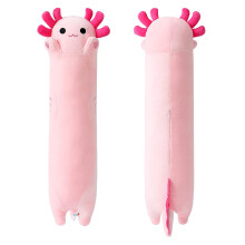 Pink Long Axolotl Plush Pillow Cute Stuffed Animal Body Pillow 19.6 Inch Gift for Kids and Adults