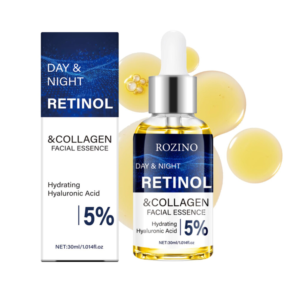 Retinol Collagen Hyaluronic Acid Anti Aging Face Serum for Wrinkles, Deep Hydration Day Night Use 1.014 fl oz