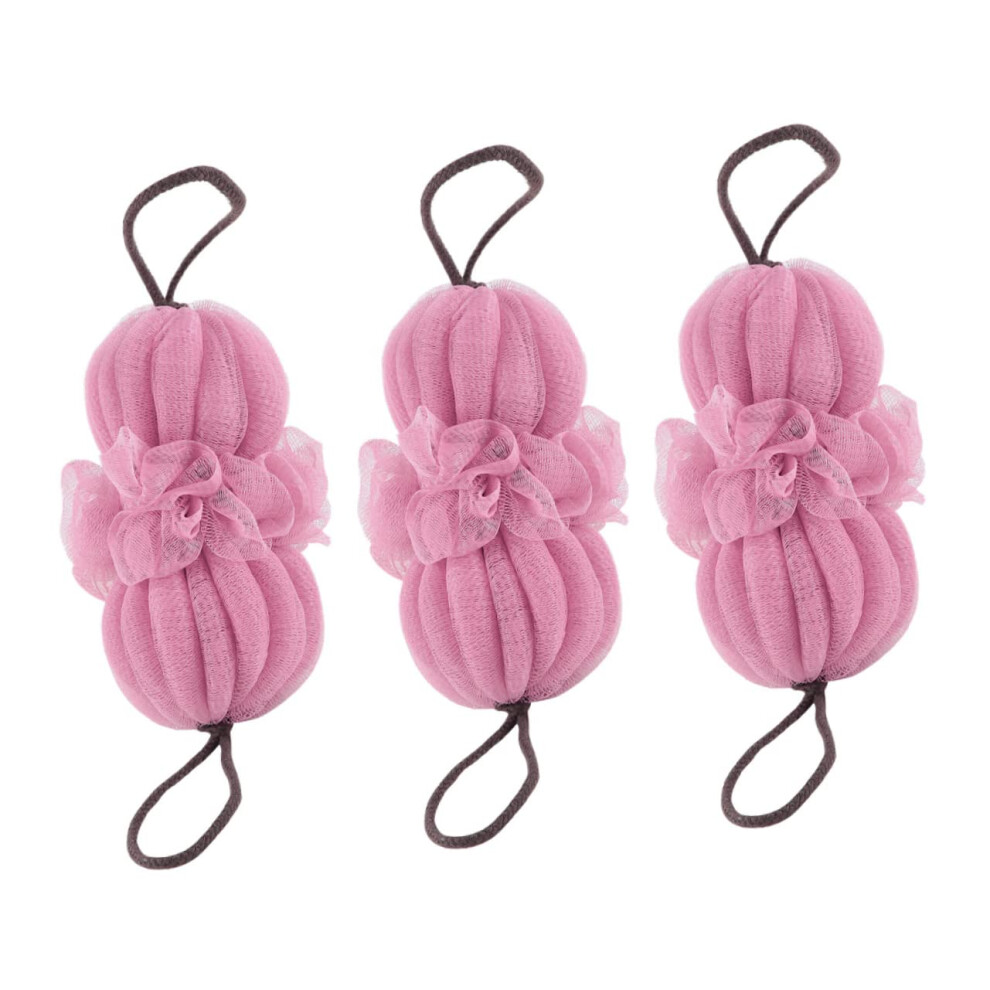 Large Bath Loofah Sponges 3 Pack for Gentle Exfoliating and Rich Lather Shower Pouf Set