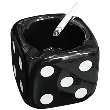 Ceramic Dice Ashtray with Unique Design, Durable Build, Four Slots, Mini for Home and Office