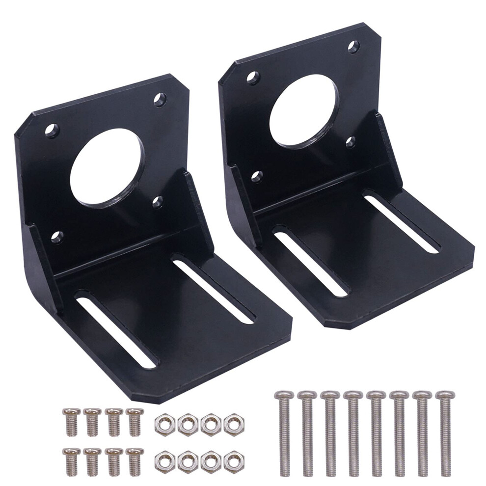 2Pcs Nema 17 Stepper Motor Bracket 42Mm Alloy Steel Lshape Mount With Screws And Nuts 9053599855170