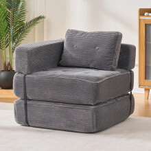 Folding Sofa Bed with Pillow, Grey