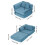 Living And Home Folding Sofa Bed with Pillow, Blue 6