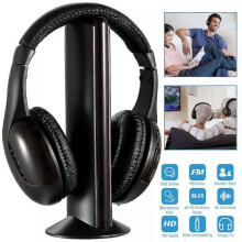 Wireless TV Headphones Home Headset for TV Watching,TV Over Ears Headphones with Microphone 5 in 1 Functions with Transmitter/FM Radio/3.5 MM Jack