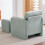 Living And Home Grey Chenille Upholstered Armchair with Footstool 3