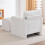 Living And Home White Chenille Upholstered Armchair with Footstool 3