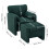 Living And Home Green Chenille Upholstered Armchair with Footstool 6