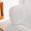 Living And Home White Chenille Upholstered Armchair with Footstool 4