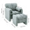 Living And Home Grey Chenille Upholstered Armchair with Footstool 6