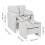 Living And Home White Chenille Upholstered Armchair with Footstool 6
