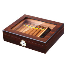 Handmade Spanish Cedar Cigar Humidor with Glass , Hygrometer and Humidifier for 2025 Cigars