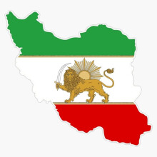 (Red) 5in Iran Map Lions Car Bumperes Sticker Premiums Vinyl Decal For Vehicle Windows Laptops And More