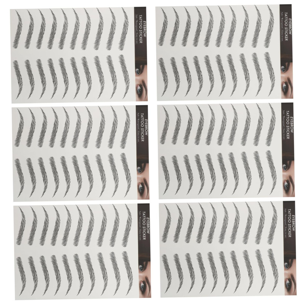 Natural Looking Eyebrow Stickers 6 Sheets Reusable Temporary Eyebrow Tattoos Easy to Apply
