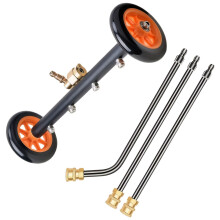 16 Inch Stainless Steel Pressure Washer Surface Cleaner with Wheels and Under Car Attachment