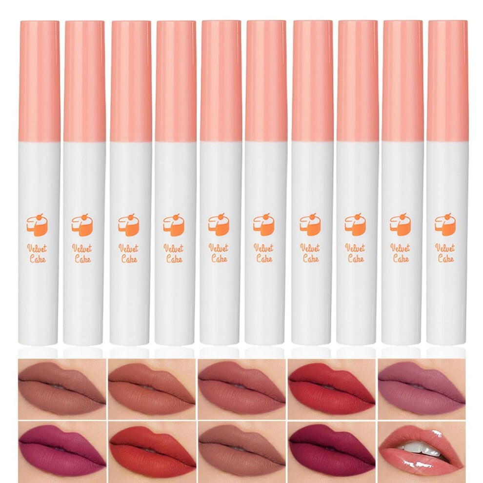 10 Colors Matte Liquid Lipstick Set â Long Lasting Waterproof Velvet Finish, NonSticky 24H Lip Tint for Women