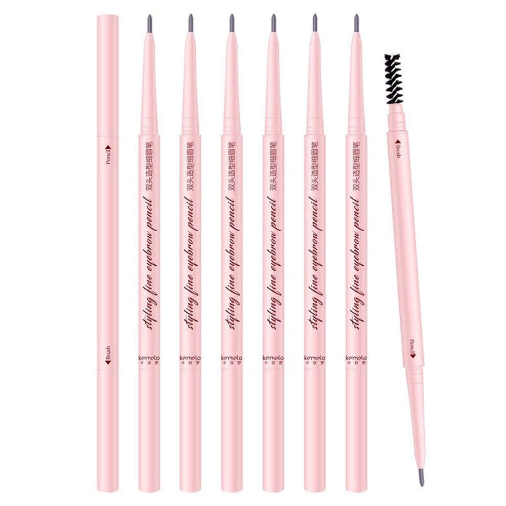 Gray Waterproof Smudgeproof Micro Eyebrow Pencil 6Pack With Spoolie Brush, Elegant Ash For Women