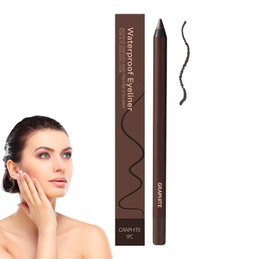 Dual Ended Waterproof Eyeliner Pencil, Long Lasting Smudge Proof Creamy Formula for Precise Lines