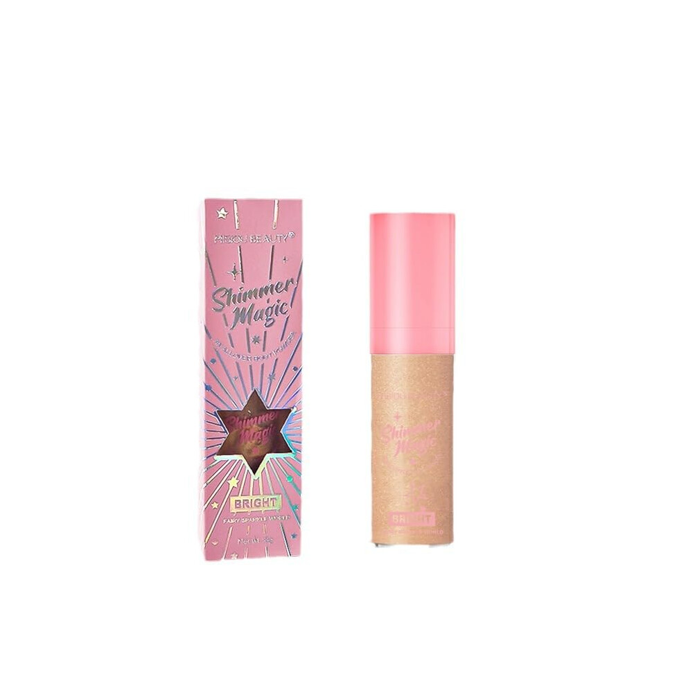 Highlighter Stick 03# Pink LongLasting Shimmer Powder for Face and Body Glow, Pearlescent Brightening Effect