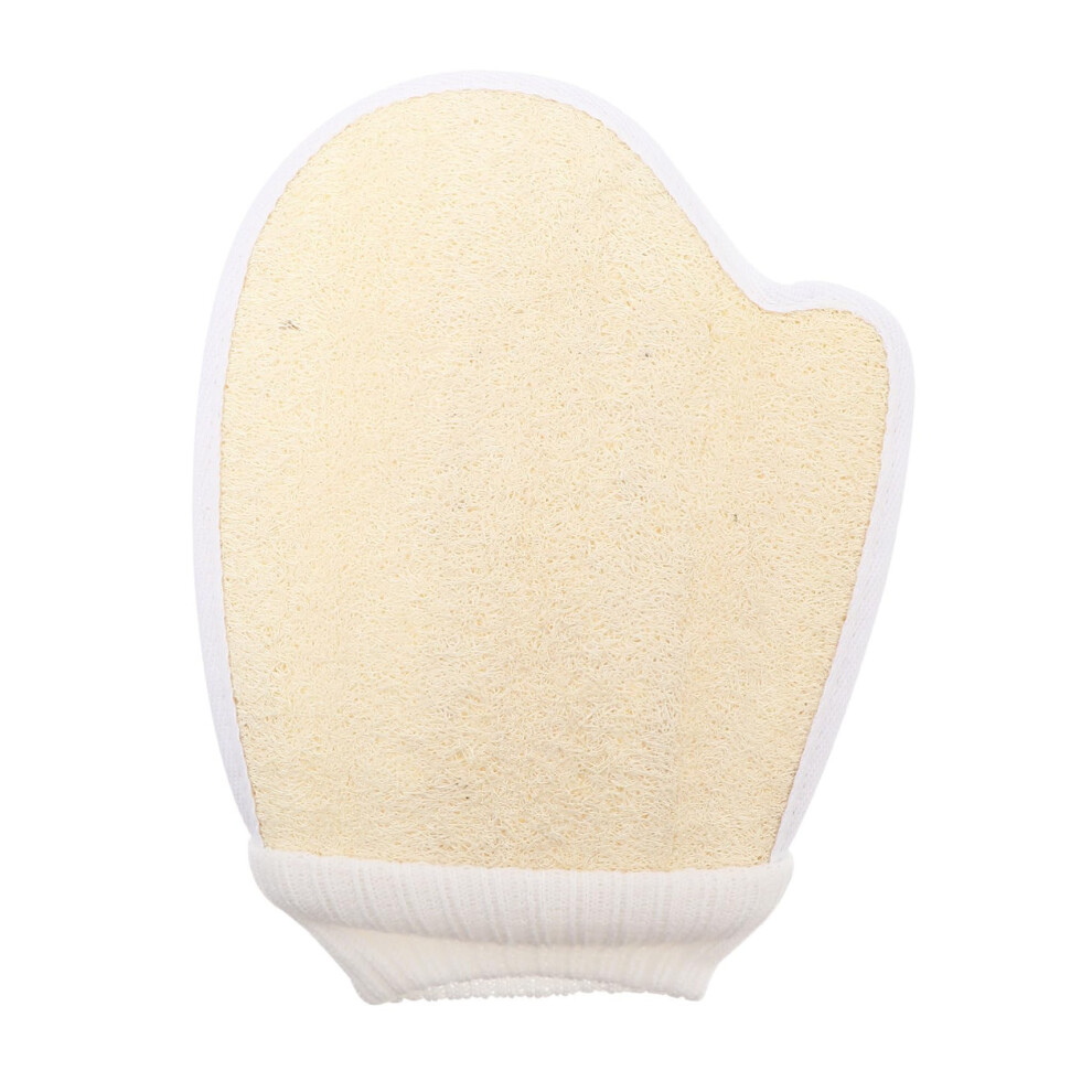 Natural Loofah Exfoliating Glove DualSided Body Scrubber for Gentle Skin Cleaning and Rich Foam
