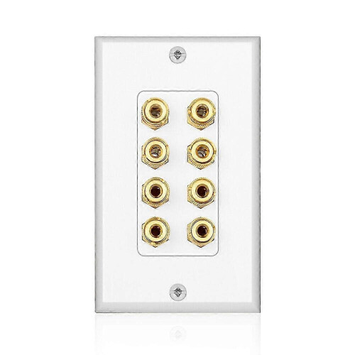 8 θέσεις Ηχείο Πλάκα τοίχου Home Theater Wall Plate Audio Panel για 4 ηχεία