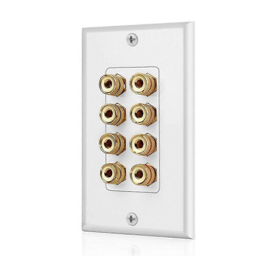 8 θέσεις Ηχείο Πλάκα τοίχου Home Theater Wall Plate Audio Panel για 4 ηχεία 2