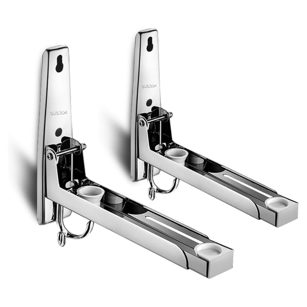 Microwave Oven Wall Mount 304 Stainless Steel Adjustable Shelf Retractable Foldable Space Saving 9455672469111