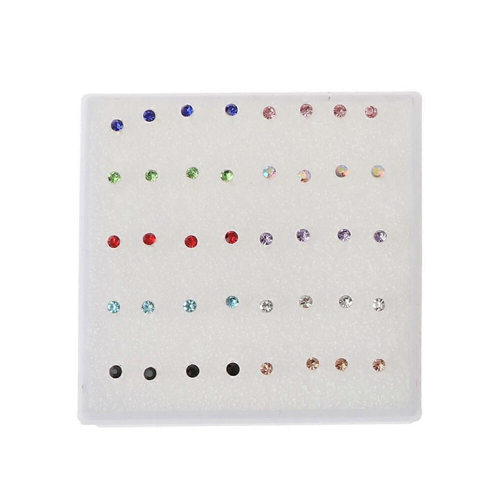 (4Mm, White) Novelty Stud Earring 20 Pairs Hypoallergenic Earrings Nose Lip Ear Sticks Gift 3364096780053