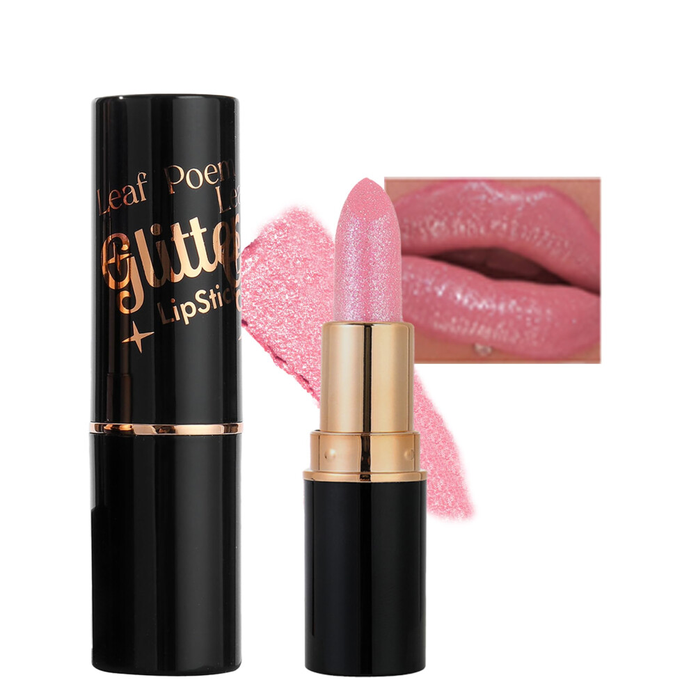 Metallic Brown Red Glitter Lipstick Waterproof Matte Lip Gloss Long Lasting  Pigment Shine 04