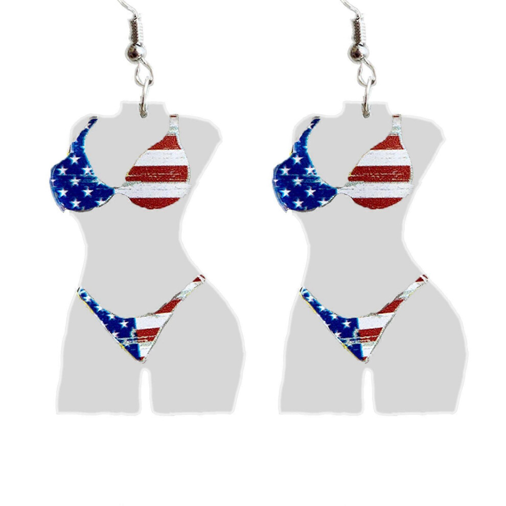 (As Show, 3) Geometric Sexy Female Body Earrings Dangle Earrings Fashion Fun Flag Earrings 5213747888540