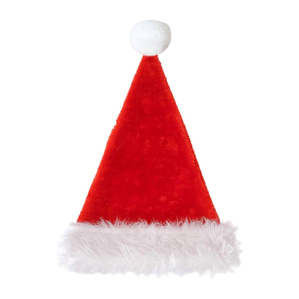 (As Show, One Size) Plush Santa Hat Christmas Hats Santa Claus Cap For Christmas New Year Festival 3242242685233
