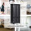 Midiskab, sideskab, highboard, højskab, træ, sort, 59 x 32 x 123 cm 3