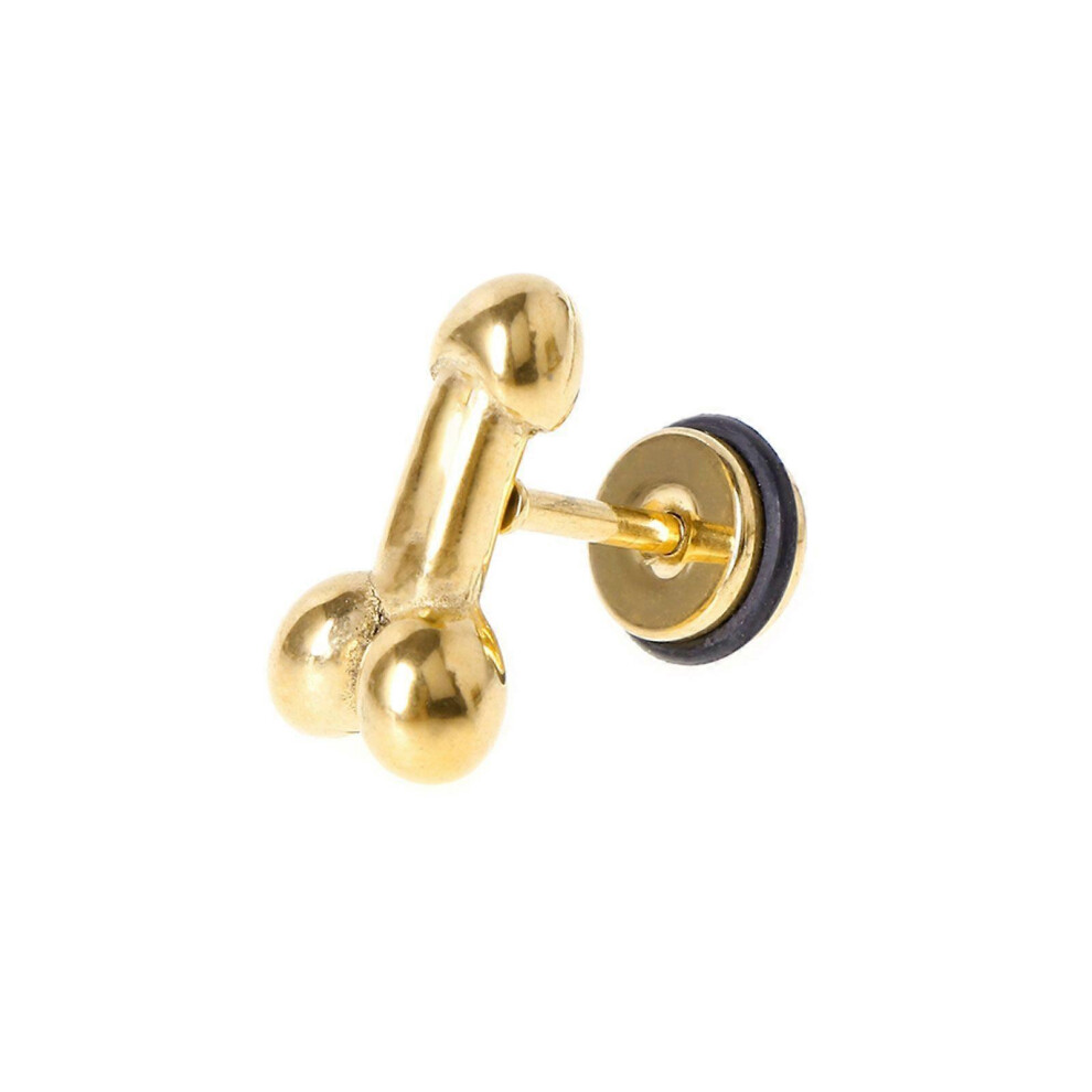 (As Show, Light Yellow Gold Color) Unique Earring Stud Punk Earrings Exaggerate Men Jewelry Brincos Charms Gift Ins 3364096781012