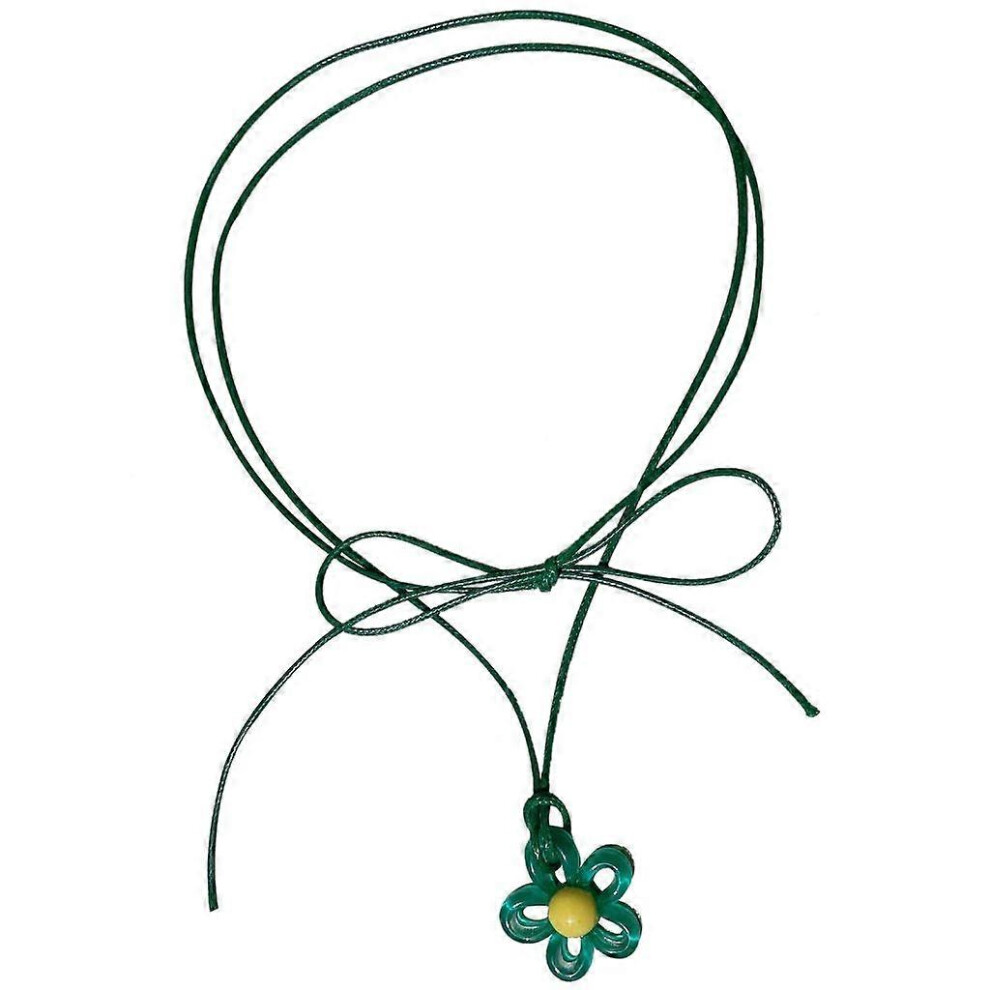 (As Show, White) Colorful Flower Choker Necklace Elegant Hollow Floral Collar Necklace Party 5213747833465