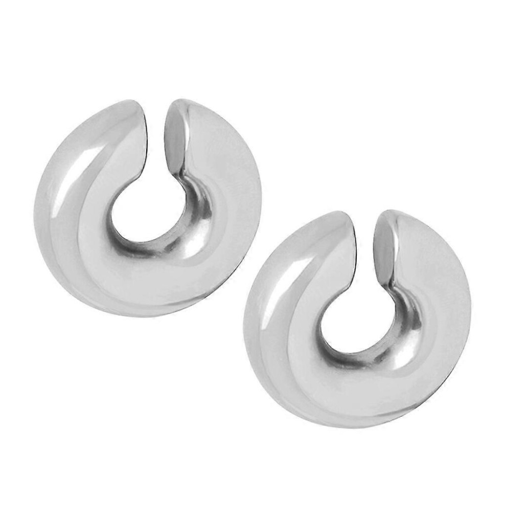 (As Show, One Size) Non Piercing Ear Cuff Circle Ear Cuffs Stainless Steel Ear Clip Cuff Earrings 5213747814969
