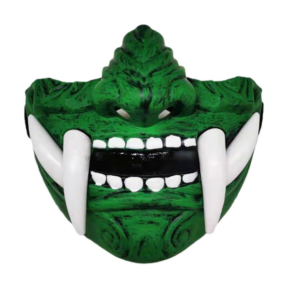 (As Show, White) Half Face Protective Masks Prajna Demon Mask For Paintball Cs Game Cosplay 3242242680931
