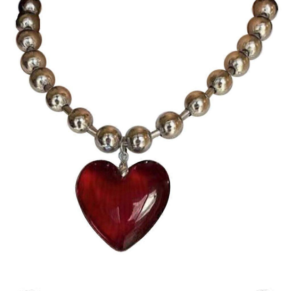 (As Show, One Size) Hyperbole Bead Chain Choker Necklace Women Girl Hip Hop Clavicle Chain Jewelry 5213747895517