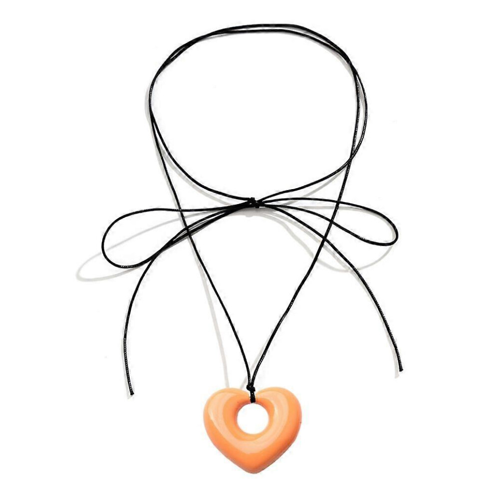 (As Show, Pink) Fashion Trend Niche Hollow Love Pendant Collarbone Chain Temperament Necklace 5213747835513