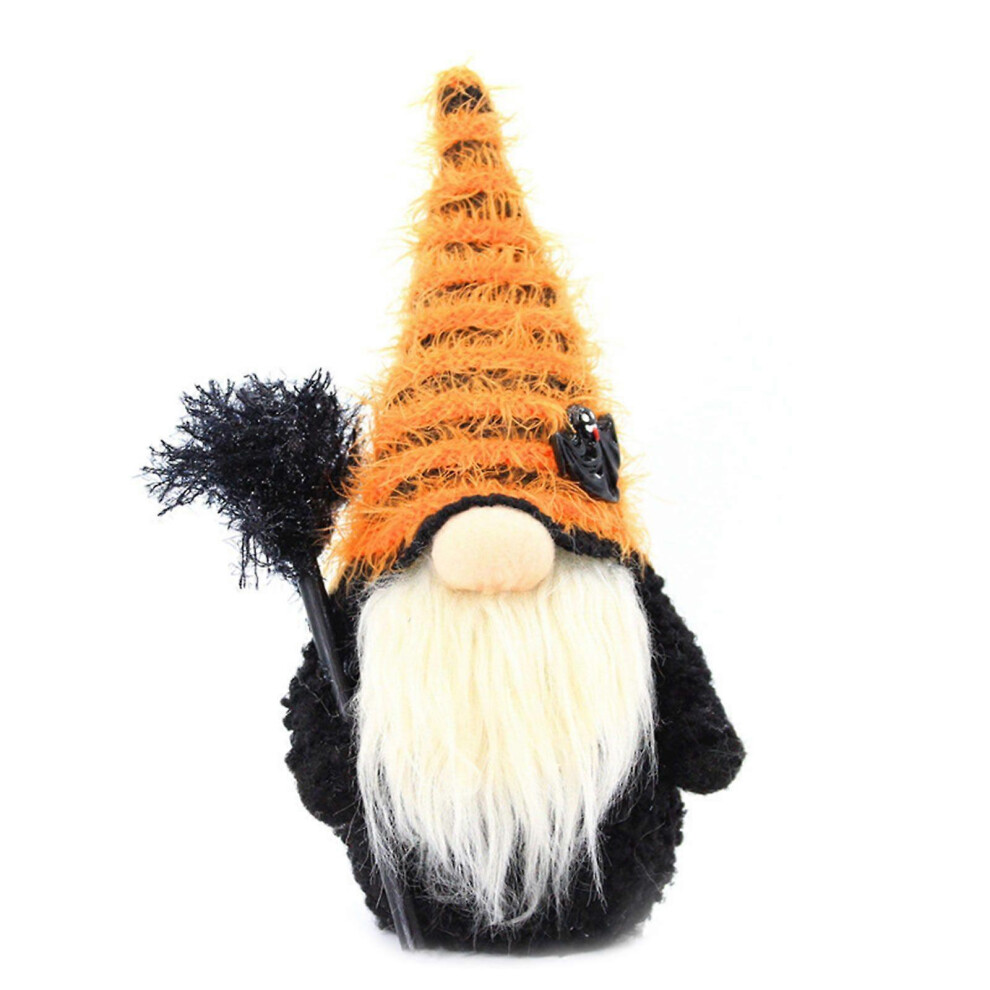 (As Show, 2) Halloween Gnome Pumpkin Witch Broom Elf Dwarf Dolls Ornament Crafts For Home Festival Party Desktop Decor Kids Birthday Gift 3364096790526