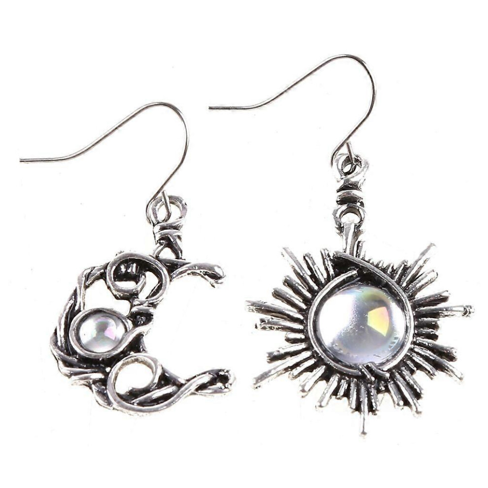 (As Show, One Size) For Sun And Moon Dangle Earrings For Women Girls Boho Opal Drop Dangle Earrings 3242242680887