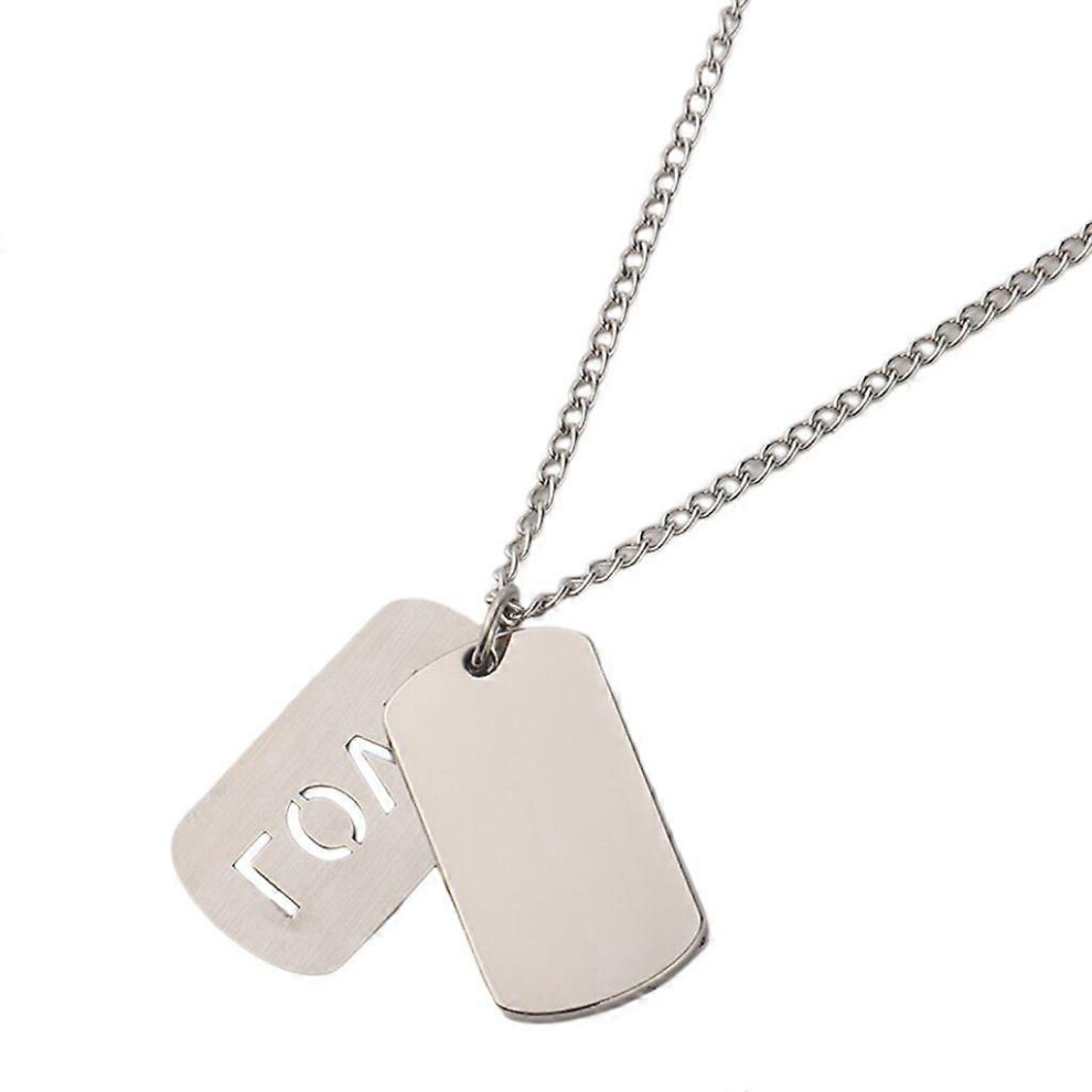 (As Show, One Size) Metal Sublimation Blank Necklace Printable Blanks Necklace Zinc Alloy Material 5213747883477