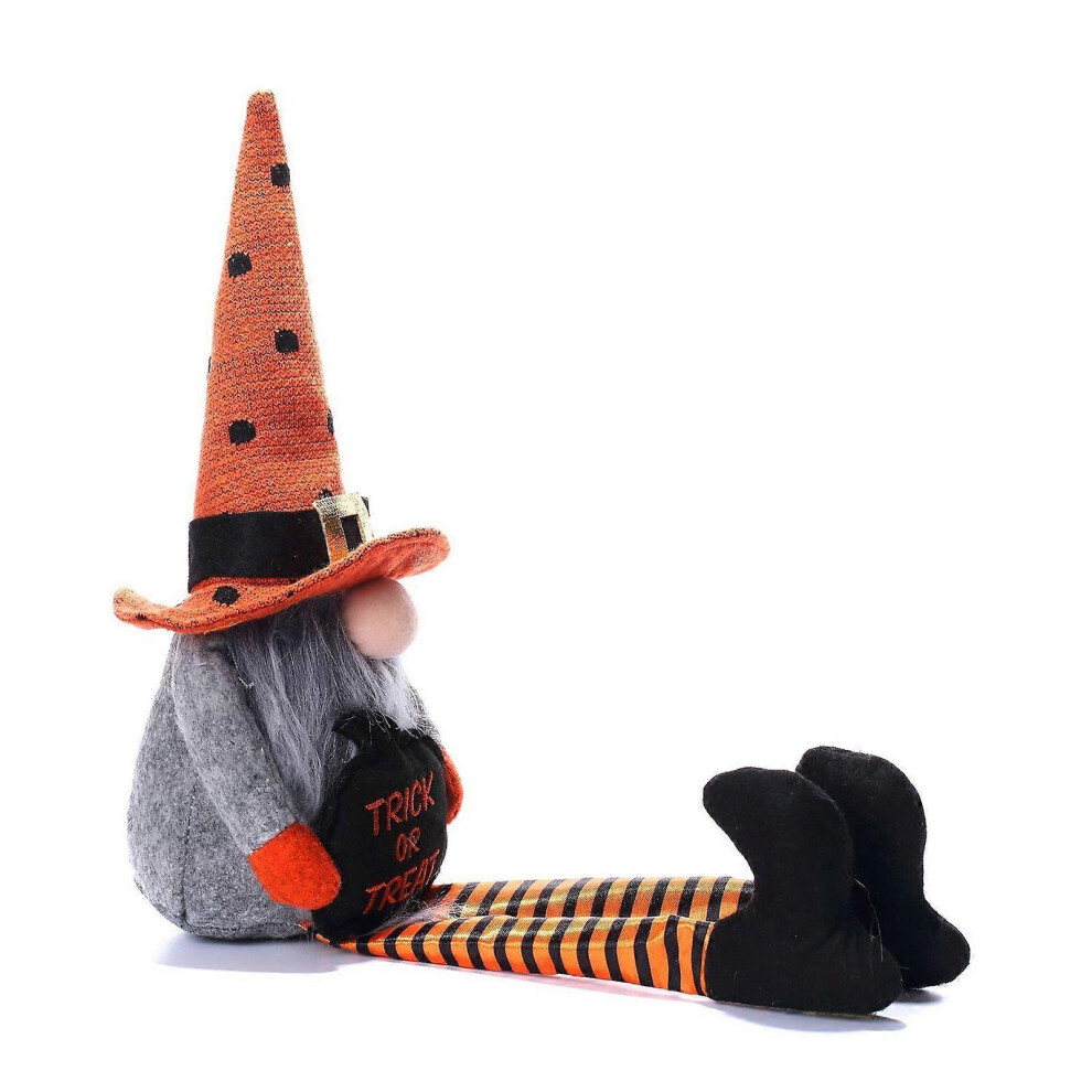 (As Show, A) Halloween Gnome Long Leg Pumpkin Topper Hat Gnomes Ornament Decor 5213747863721