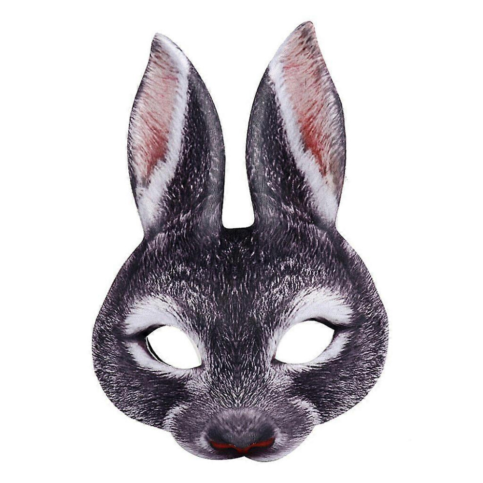 (As Show, White) Easter Bunny Mask Halloween Carnival Party Bar Nightclub Costume Sexy Half Face Rabbit Ears Masks Cosplay Props 3364096783719