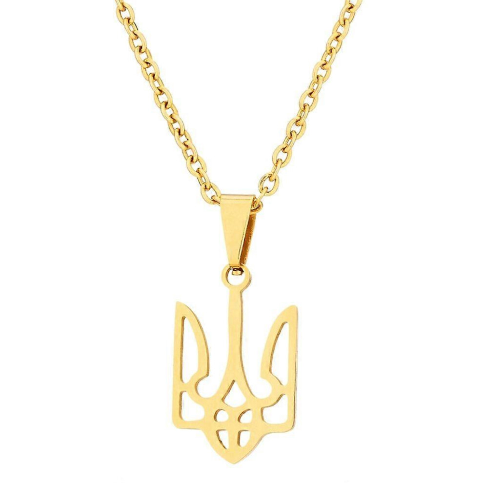 (As Show, Silver) Ukraine National Emblem Necklace Hollow Jewelry Ukrainian Symbol Necklace 3242242625215