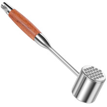 Stainless Steel Meat Tenderizer Hammer with DoubleSided Surface and NonSlip Grip for Steak