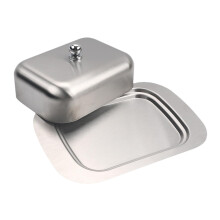 Stainless Steel Butter Dish with Lid, 7 Inch Durable Rustproof Design for Countertop Storage